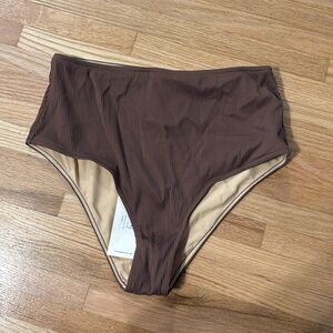 zulu and zephyr high full brief bathing suit bottom size 8